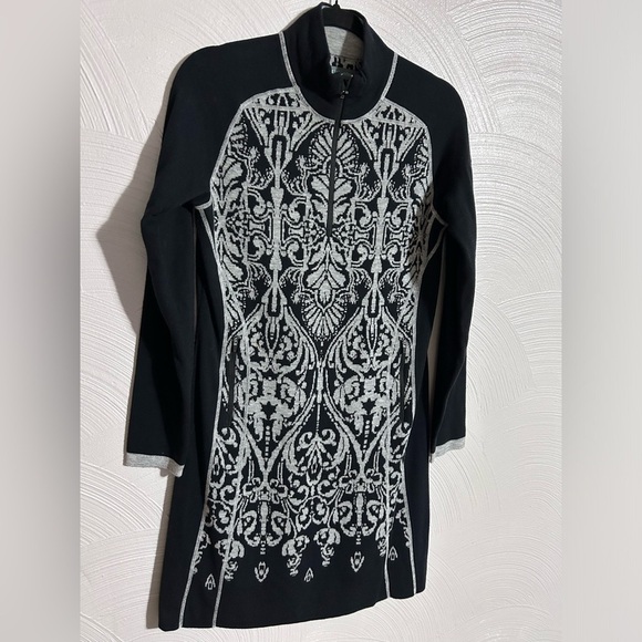 Title nine Dresses & Skirts - Title Nine Knit Sweater Dress M Extra Fine Merino Wool Blend Gray Black